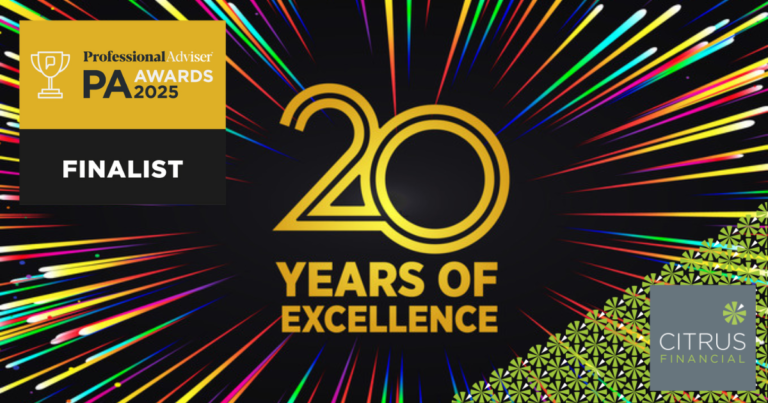 Logo for 20 years of excellence for the Professional Adviser awards