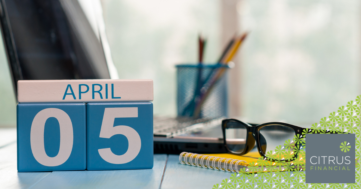 A desk calendar showing 5th April