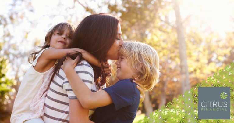 Mother and children spending time together at home