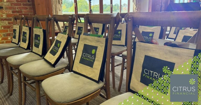 Welcome packs waiting for over 80 guests at Guests attending Citrus Financial’s Inheritance Tax event in Westerham.