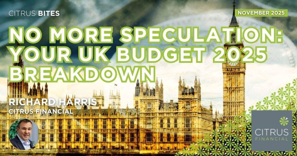 Autumn view of the Houses of Parliament in London on UK Budget day