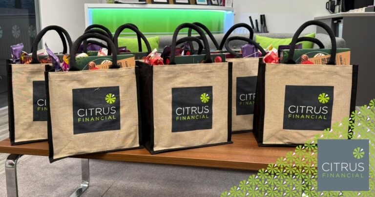 Christmas treat bags donated by Citrus Financial to Friends for Families