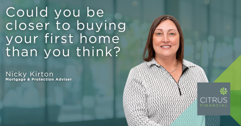 Mortgage adviser Nicky Kirton discussing first-time buyer affordability with prospective buyers.